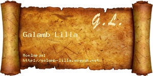 Galamb Lilla névjegykártya